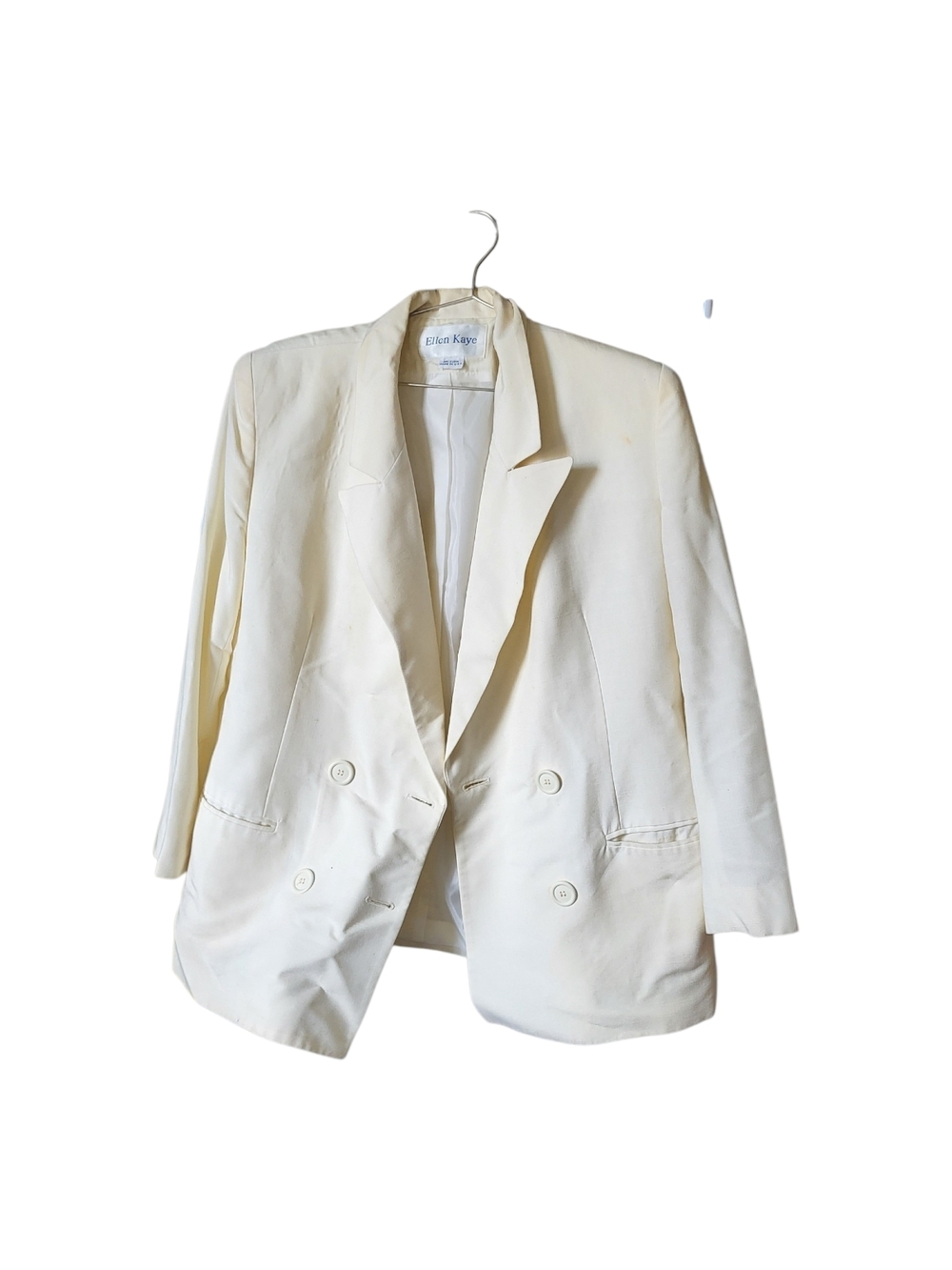Cream Double-Breasted Blazer